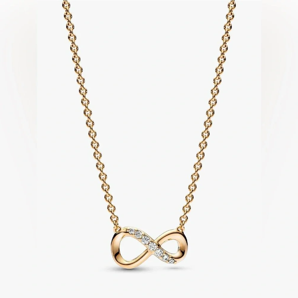 Pandora Sparkling Infinity Collier Necklace - Authentic - Brand New - Picture 1 of 4